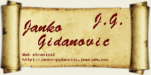Janko Gidanović vizit kartica